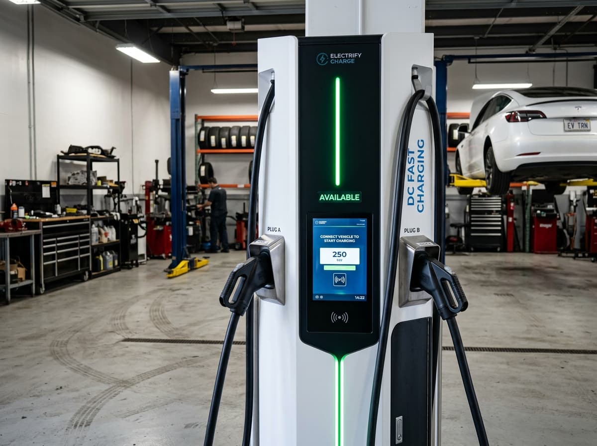 Aayush EV commercial dual-gun DC fast charging dispenser machine in Janakpur